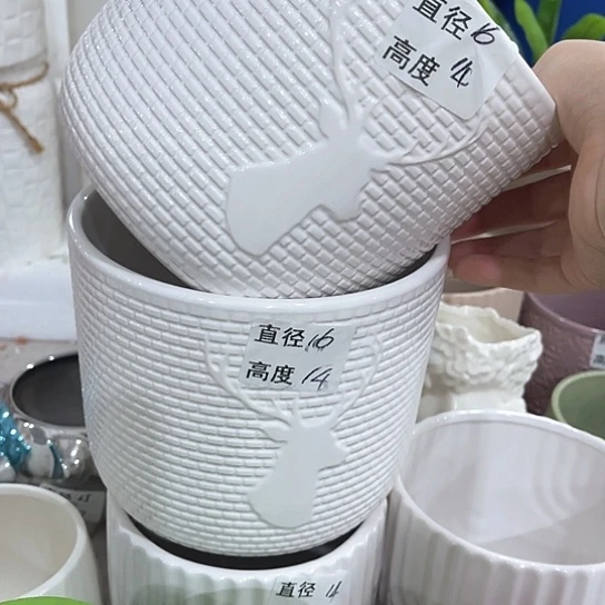 多肉绿植陶瓷花盆9.9包邮，有孔