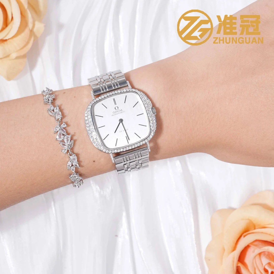 95新 Omega/欧米茄 35.5*30.5mm自动机械ZX6197碟飞系列后镶钻