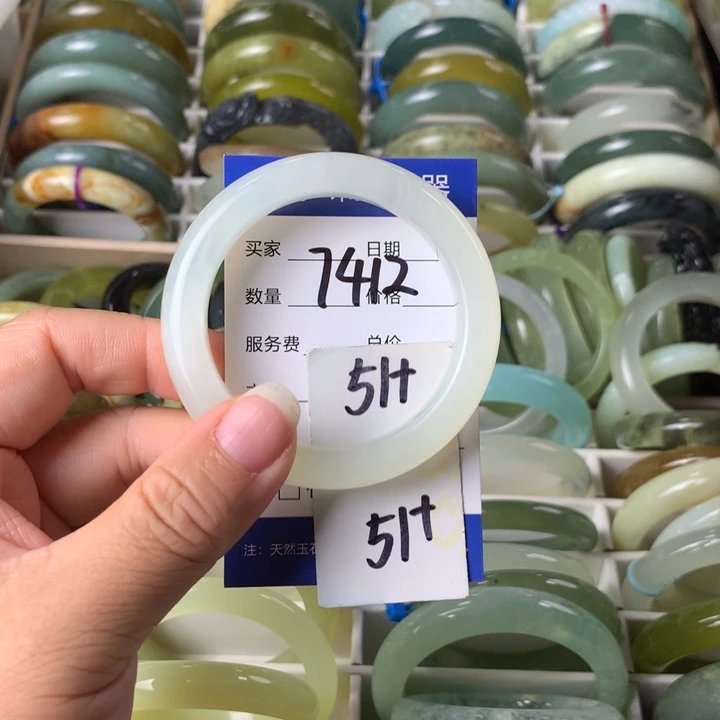 未镶嵌蛇纹石玉手镯7412
