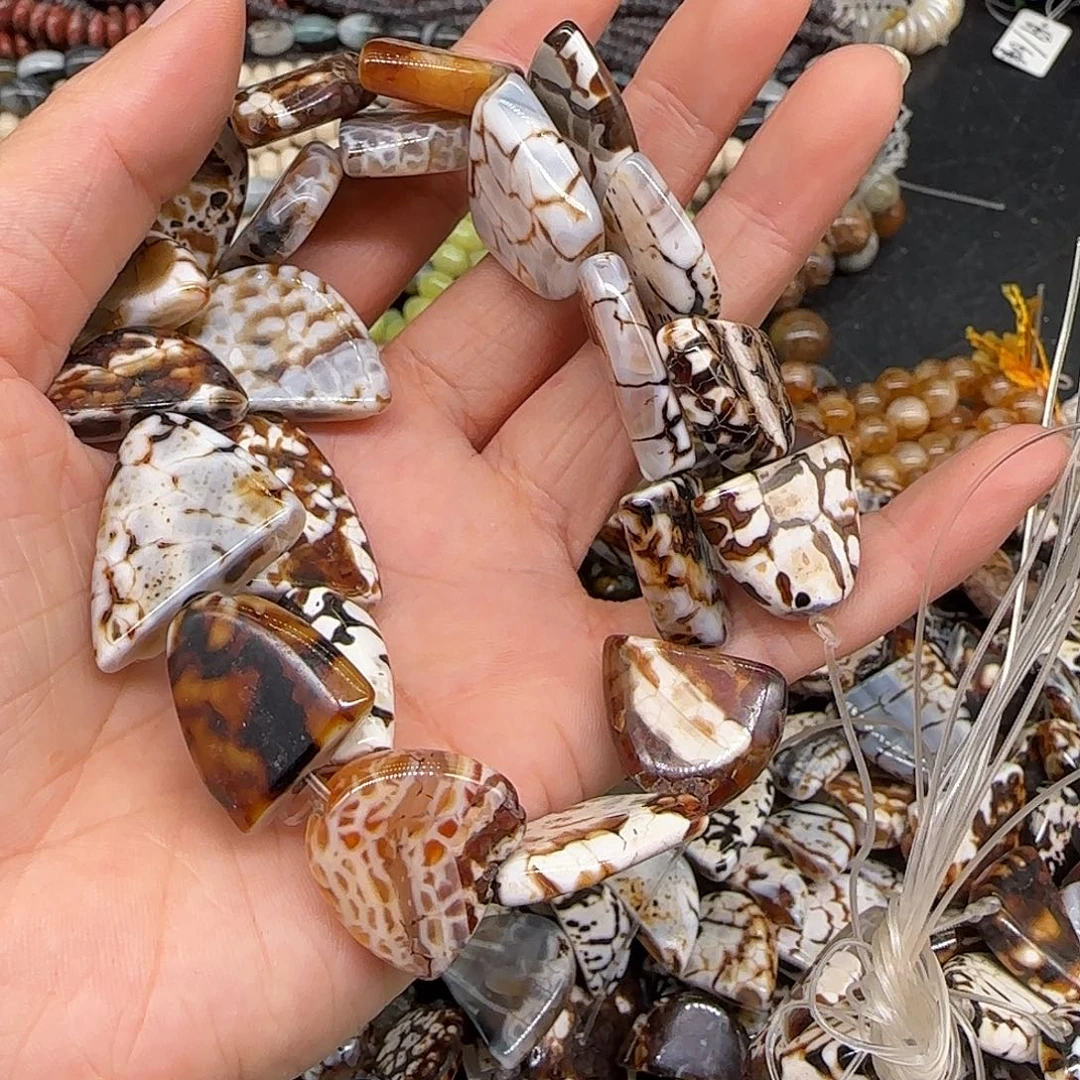 玛瑙/玉髓合金珠宝半成品豹纹玛瑙18mm一条