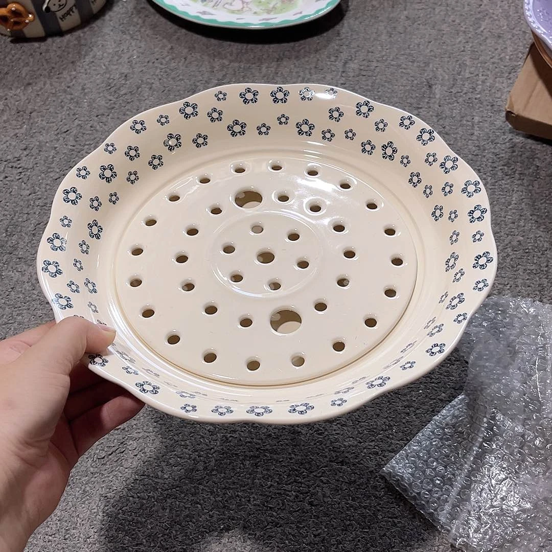 兰花花饺子盘微微瑕微微瑕