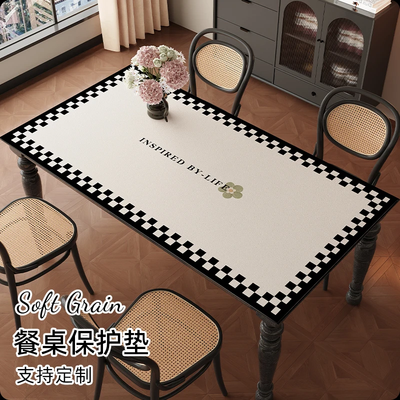 桌布免洗防油防水pvc软皮革餐桌垫台布轻奢高级感茶几垫子保护垫