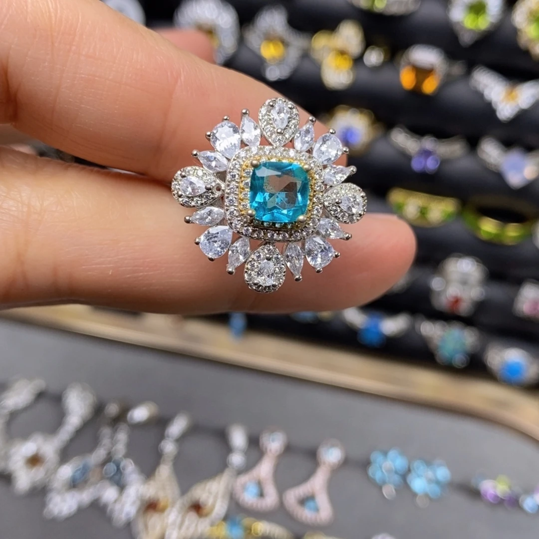 托帕石银S925镶嵌戒指