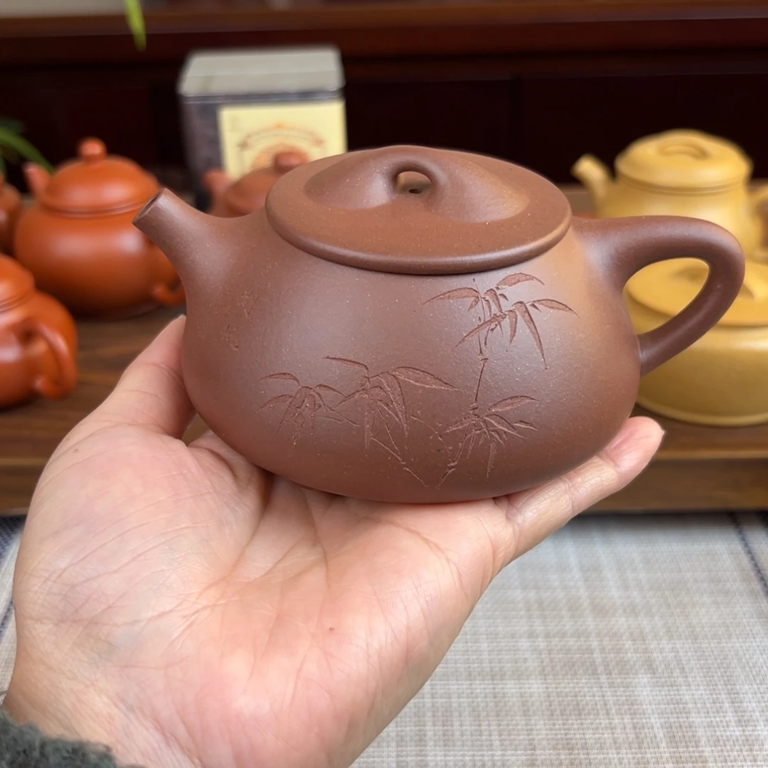 茶壶紫砂底槽清景州石瓢全手270cc