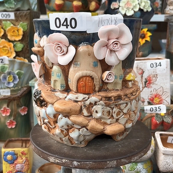 紫砂花盆粗陶材质多肉花盆