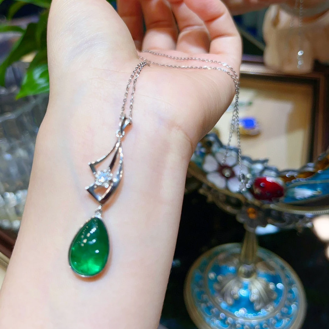 【暹罗珠宝】天然祖母绿吊坠 18K金镶嵌 55756