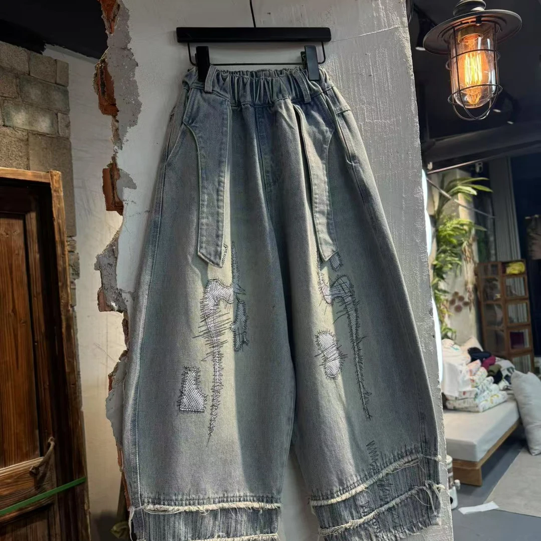 吾 2025【Y】3月7日 儿童男童女童蓝色补丁牛仔裤2580-