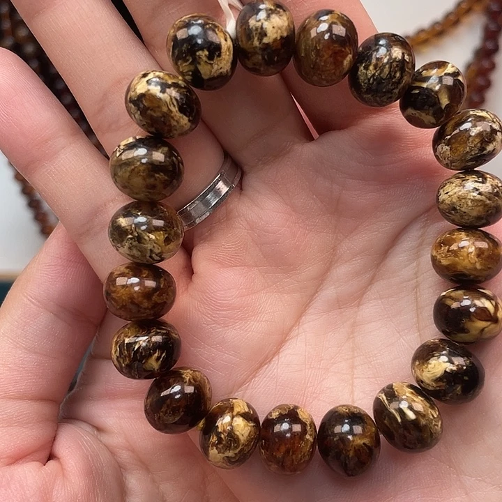 手串琥珀未镶嵌12mm花珀