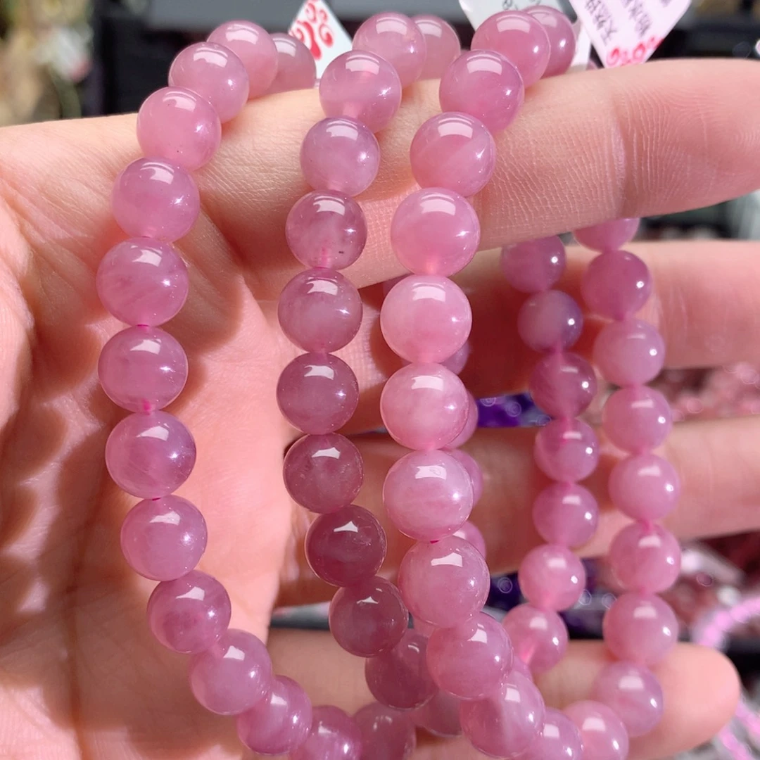 水晶手链未镶嵌紫马粉8m