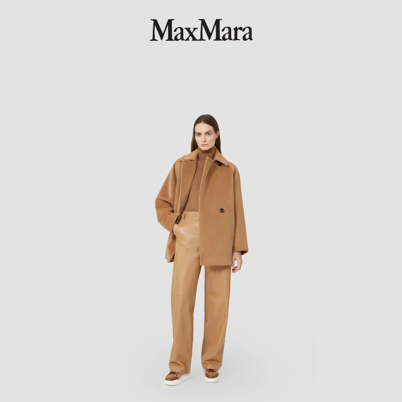 MaxMara 2025秋冬新品女装绵羊毛双排扣大衣6086035206