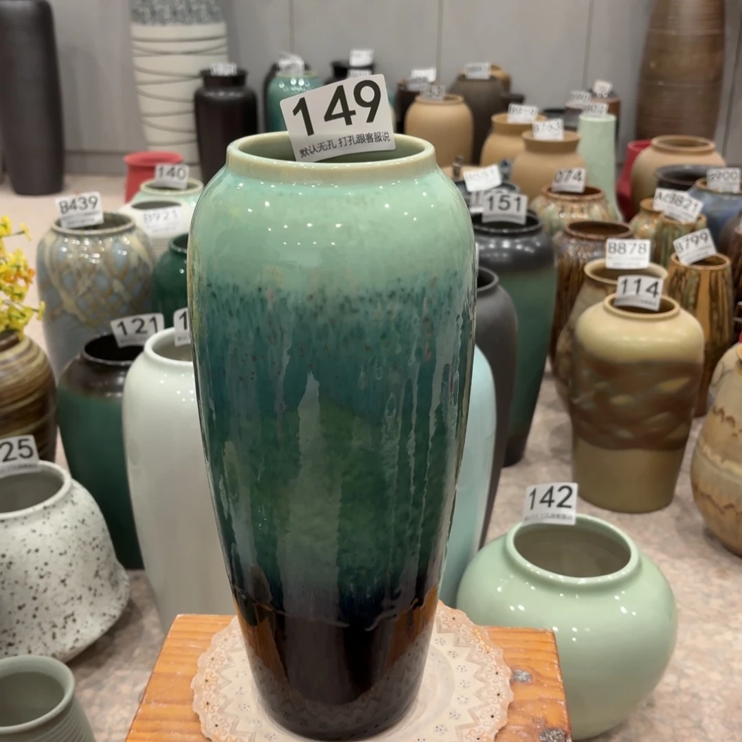 摆件149 景德镇陶瓷花瓶高34口9