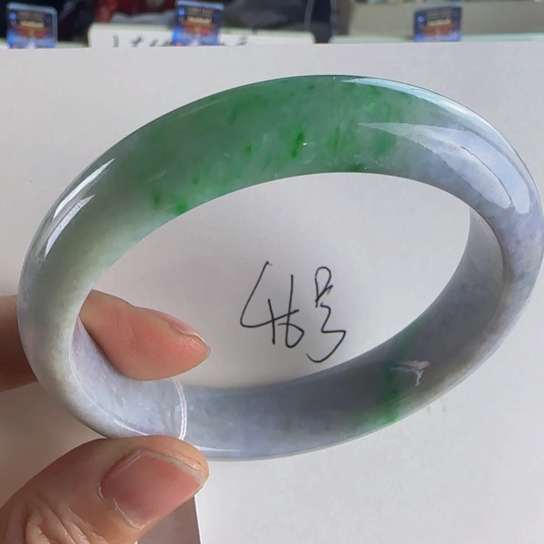 翡翠手镯未镶嵌老坑57.3圈不退