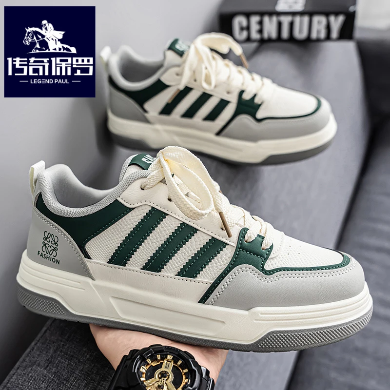 传奇保罗正版男鞋冬季防滑低帮运动增高板鞋青少年设计感休闲潮鞋