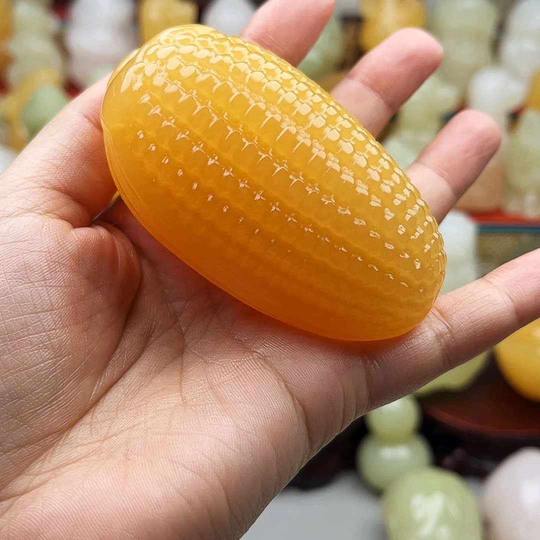 零***叁石材玉米手把摆件