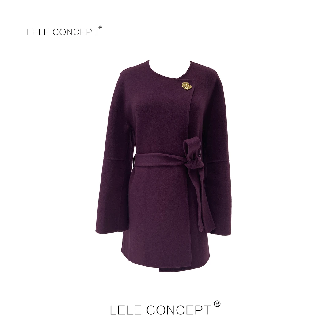LELE CONCEPT｜[颖] 轻奢高级秃领腰带大衣D0116