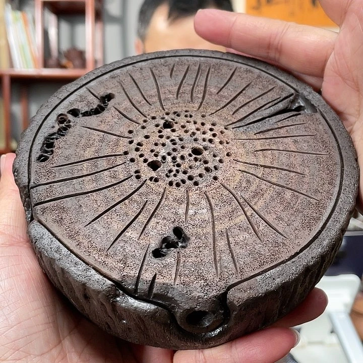 紫砂茶盘仿生树桩壶承