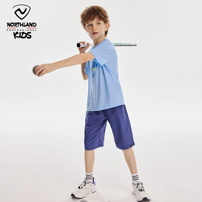诺诗兰童装儿童短袖T恤夏季轻薄速干排汗透气运动套装CO145292