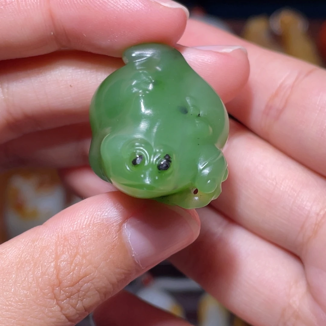 和田玉未镶嵌颈饰金蟾