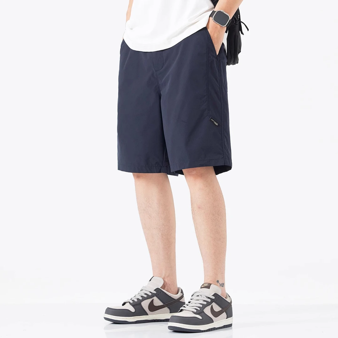 松紧腰直筒宽松户外运动休闲短裤男夏季薄款潮牌潮流百搭五分裤子