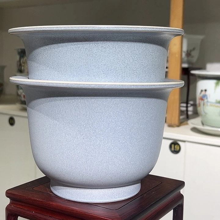 爱***姐色釉陶瓷花盆两个