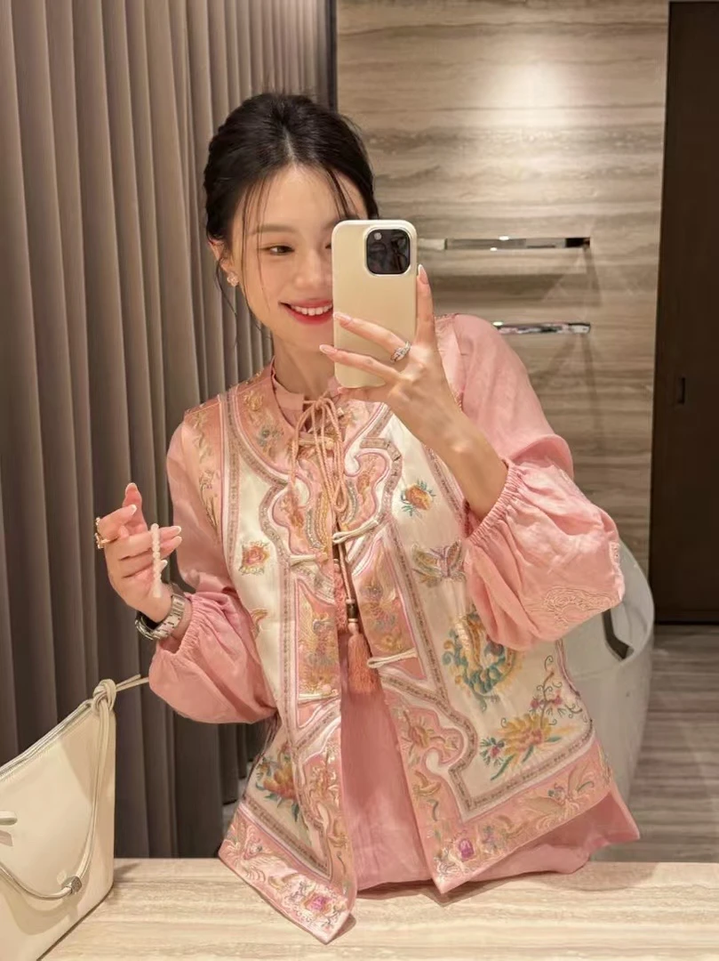 新中式重工刺绣马甲圆领宽松气质百搭