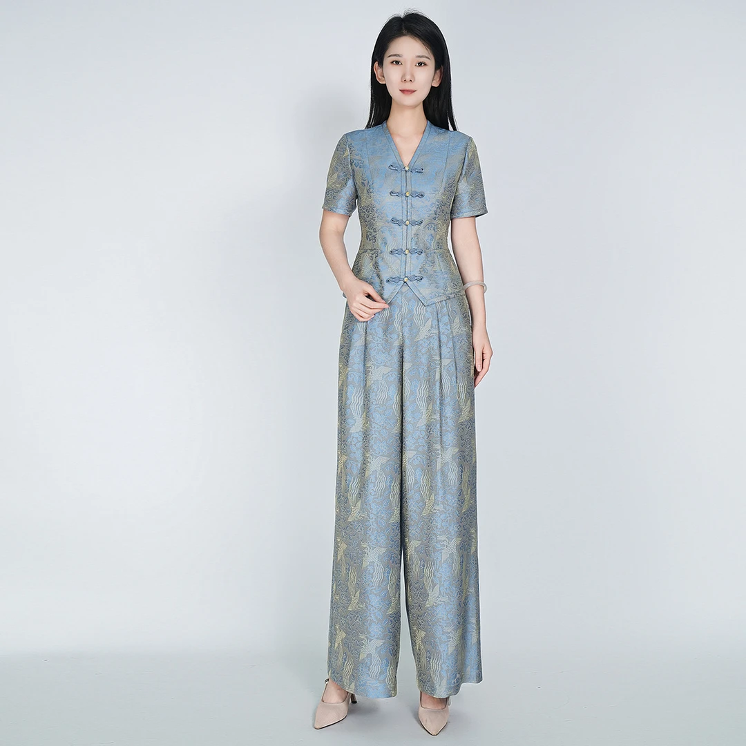 【大师系列-非遗花罗】时尚优雅花间影套装HBSS050585+HBSS050586
