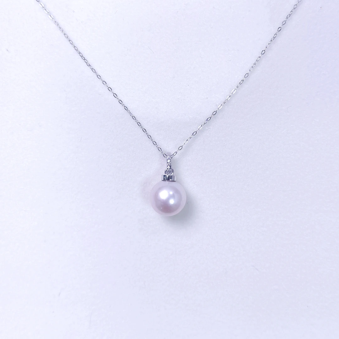 【冰哥推荐】天然珍珠吊坠S925银万能扣吊坠12mm左右