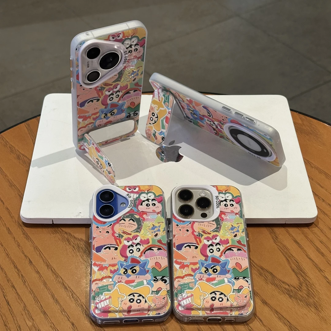 欧克里里满屏小新支架适用苹果17promax手机壳华为oppo小米15vivo