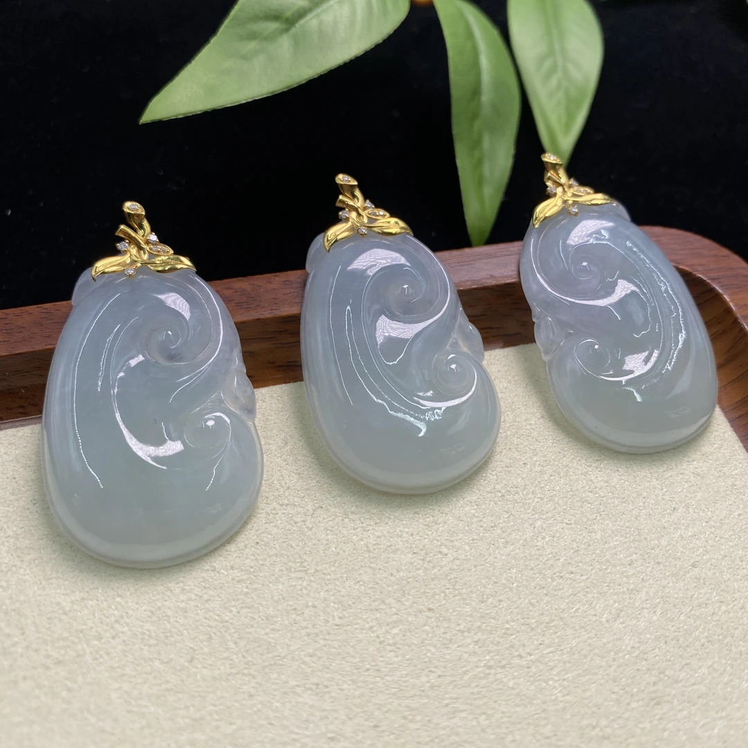 思懿手镯之家18K翡翠如意约48*26*6mm-K95097-MC-多样性发一