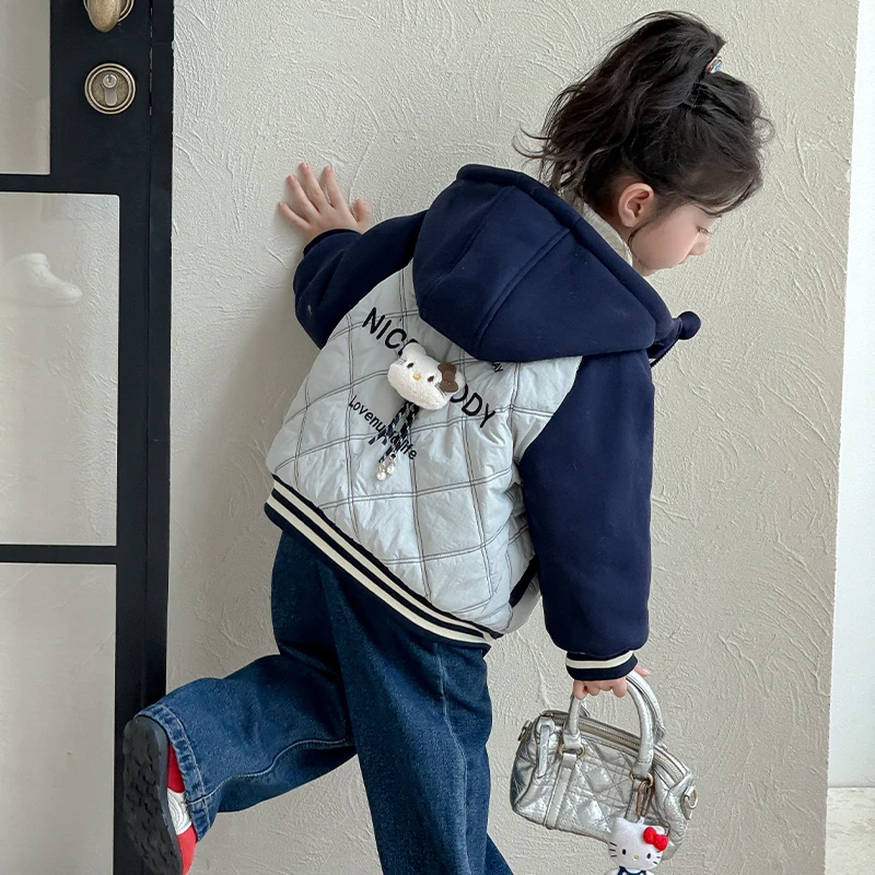 女童外套春秋款2025新款网红炸街儿童加厚秋装秋季女宝宝夹棉上衣