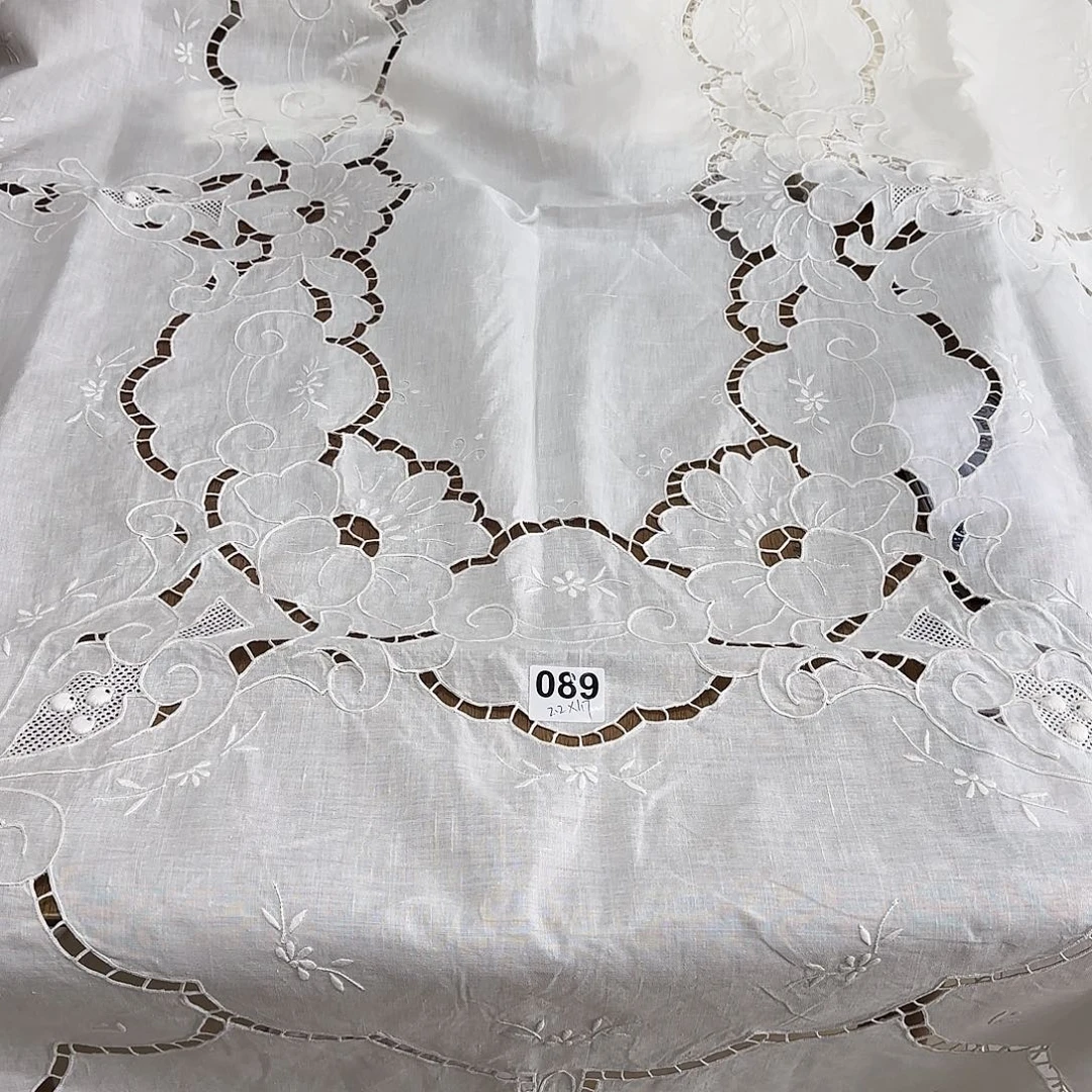 亚麻棉麻手绣2.2✖️1.7桌布089号