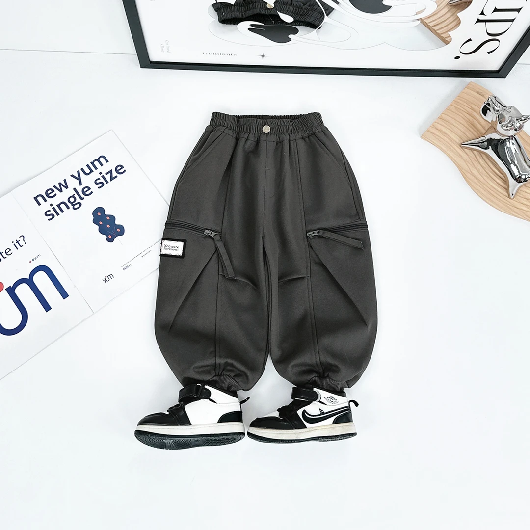 男童加绒裤子儿童休闲裤2025新款秋冬装 D-WG27613 悠悠童话童装