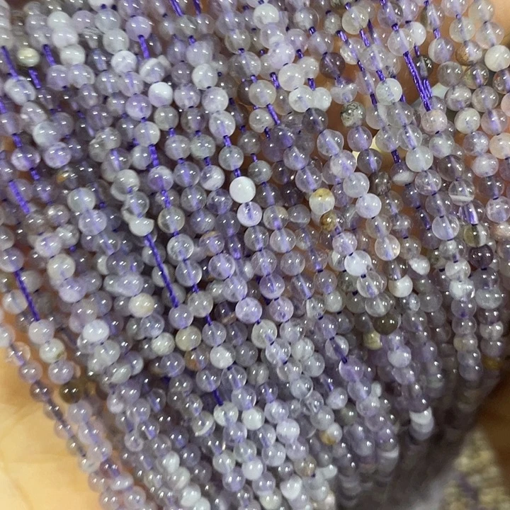 玛瑙/玉髓合金珠宝半成品2条3mm紫水晶圆珠