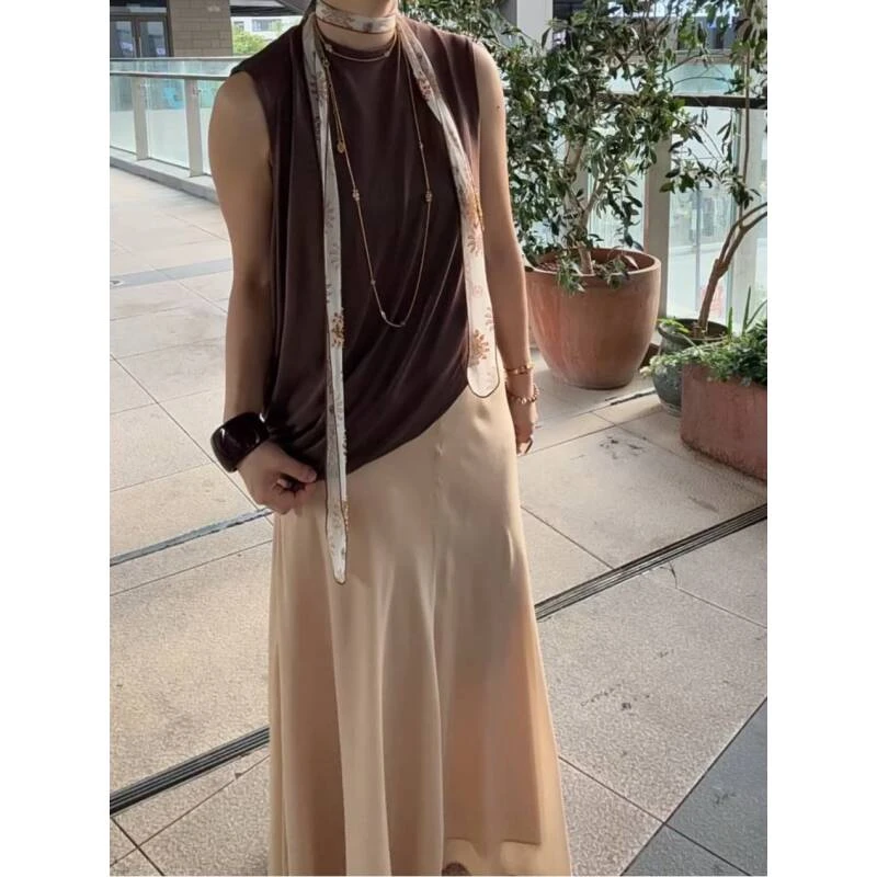 AUTI SEMINARIO圆领堆叠露背无袖上衣