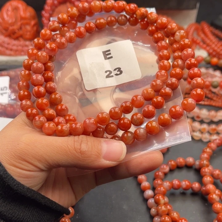 南红玛瑙未镶嵌多样性发货默认微瑕称重8mm