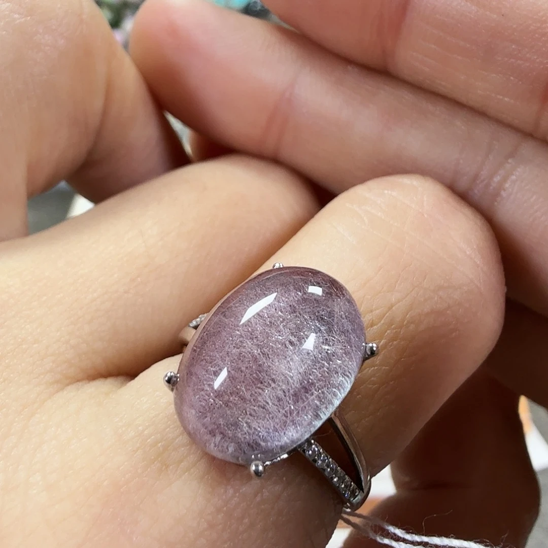 水晶戒指银S925镶嵌