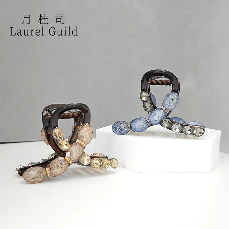 月桂司 简约透明款莫兰迪色系[海洋之星]8cm百搭抓夹气质韩版 YN1