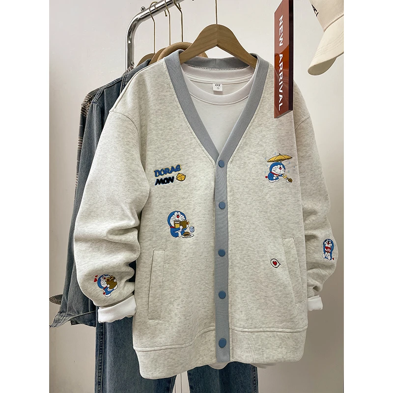 复古大码无帽卫衣女初中生秋冬2025新款胖mm加绒加厚外套长袖上衣