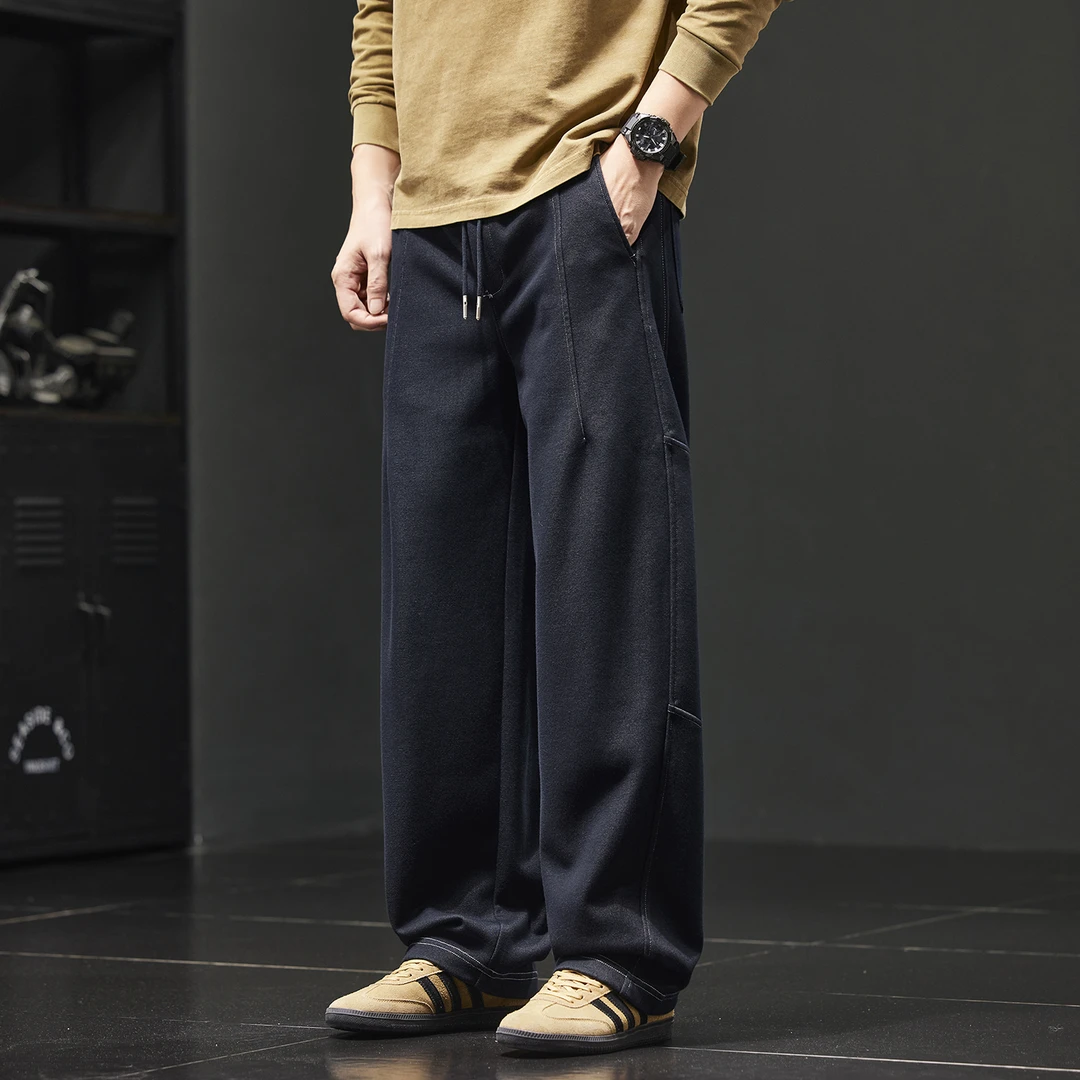 法国Cebrodz结构解析复古弯刀牛仔裤男秋季宽松直筒休闲阔腿裤