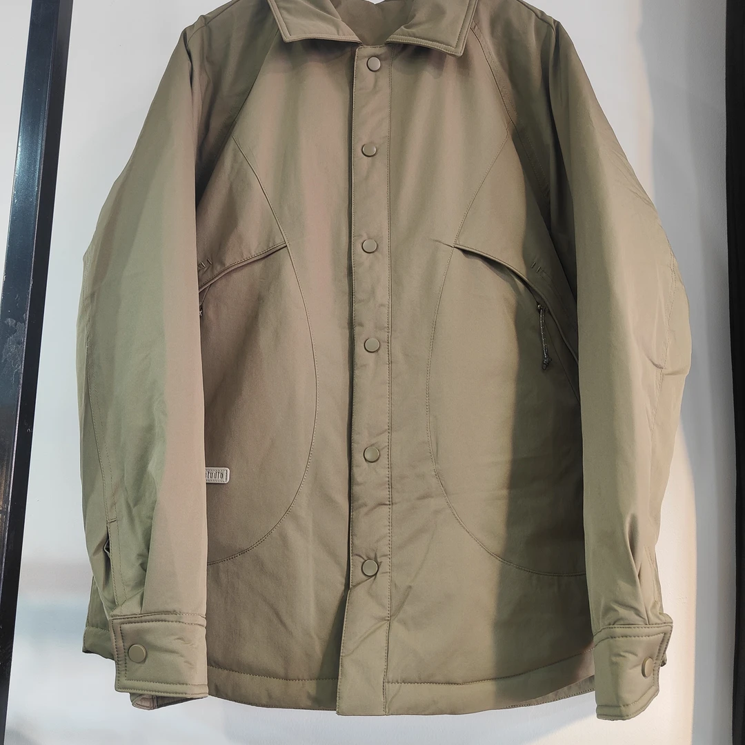 免烫收口袖外穿翻领极简风中长款男款防风户外