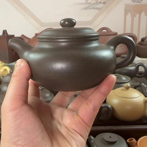 紫砂茶壶梨皮天青250cc
