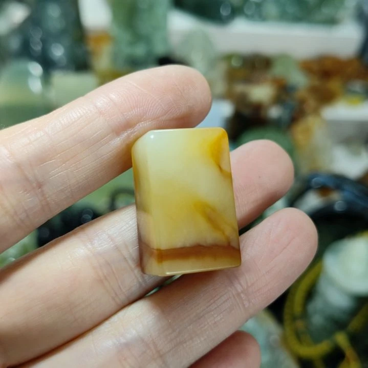 岫玉未镶嵌挂坠印章多用