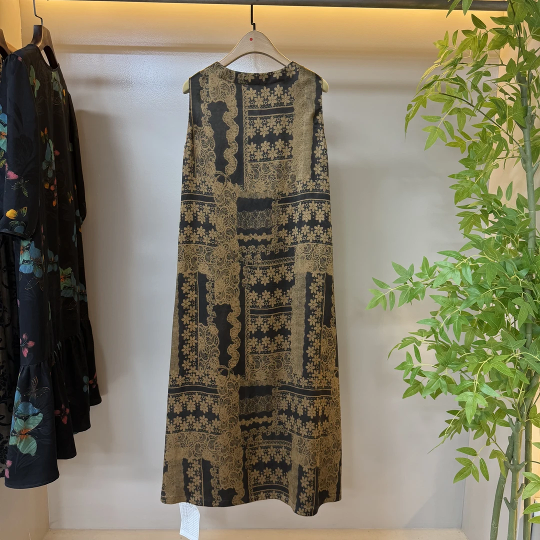 【莲遇曦】繁花似锦·重锻香云纱背心裙夏季休闲无袖新中式国风女装