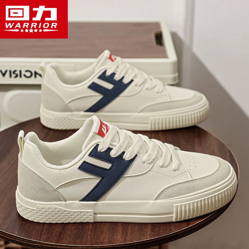 回力运动休闲板鞋男鞋2025冬季新款低帮男士皮面百搭小白德训潮鞋