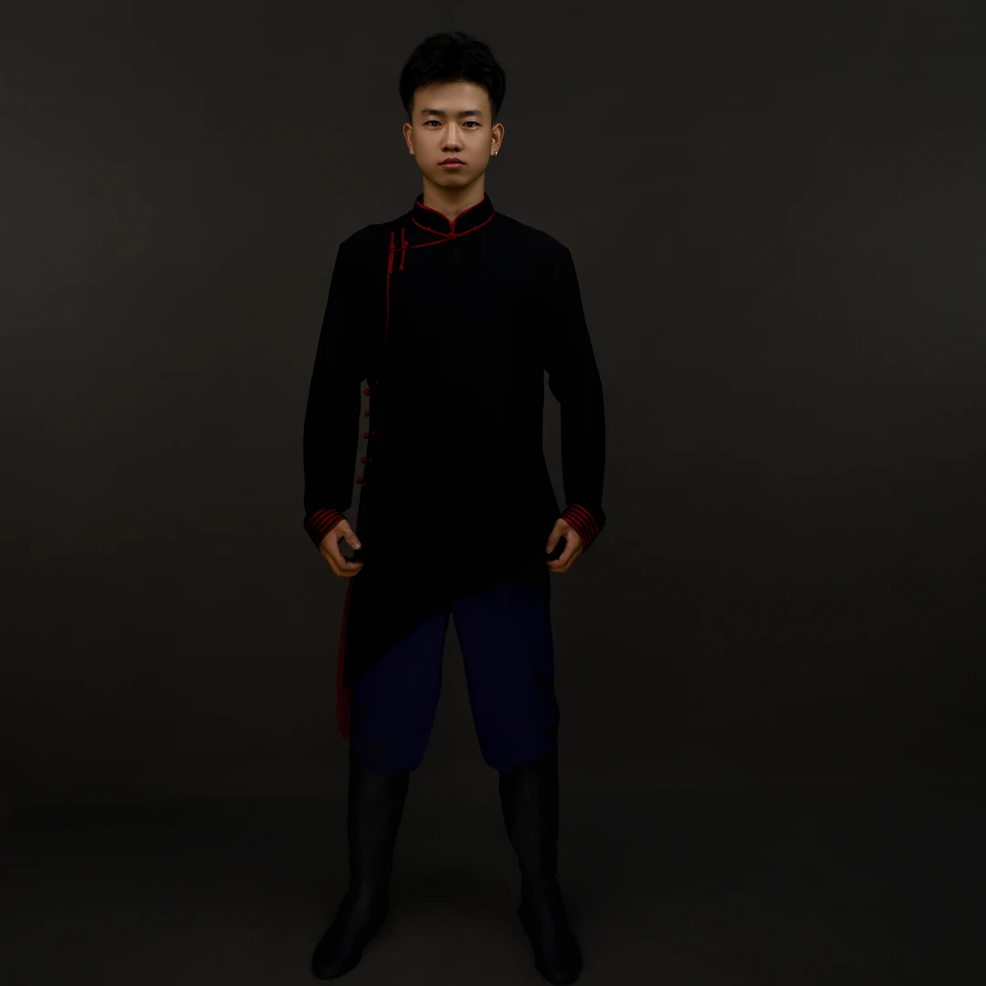 【新格日】蒙古族舞蹈男生长袖课堂练习服