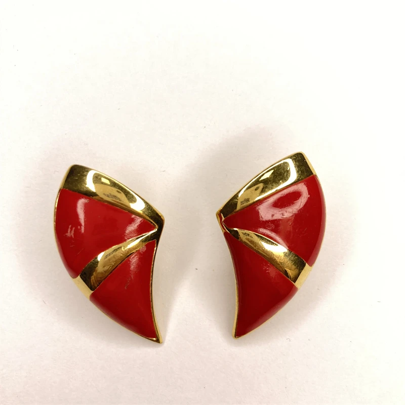 合金耳饰 monet红色牛角耳环1-2【2061223-030】