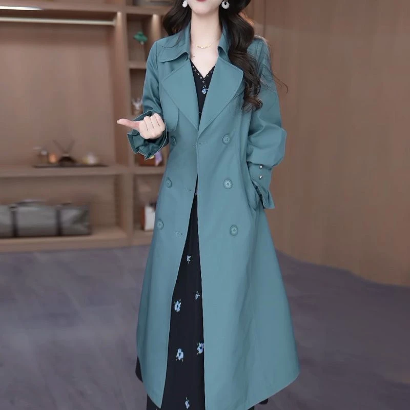 时尚优雅显白中长款风衣外套女2025春季新款修身减龄百搭显瘦上衣