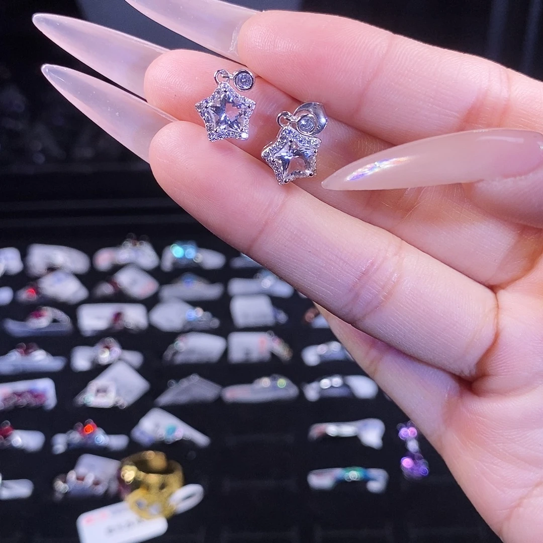 银S925镶嵌水晶耳饰