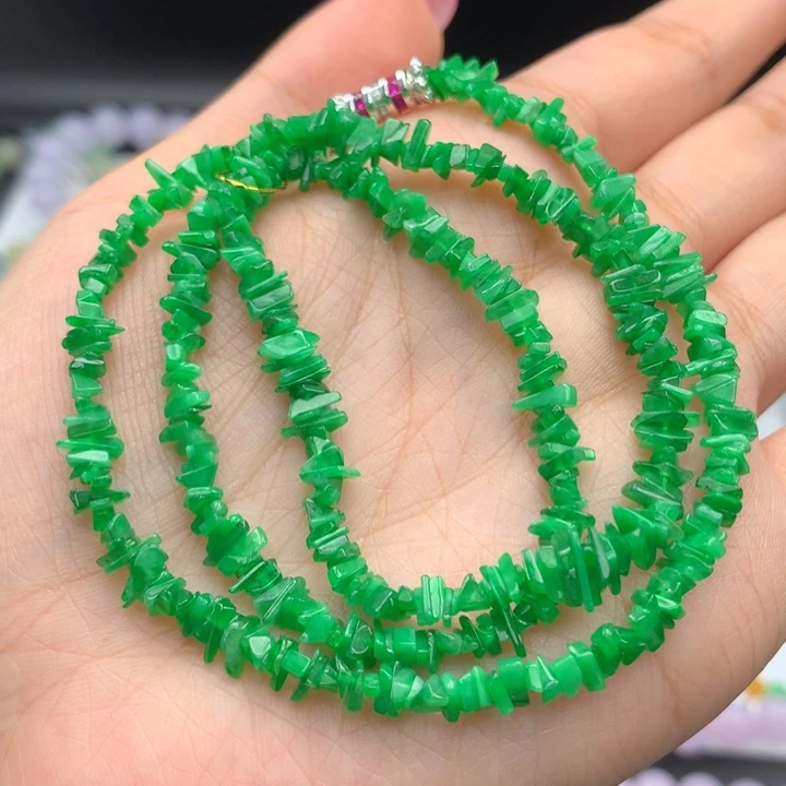 毛衣链18K金镶嵌翡翠