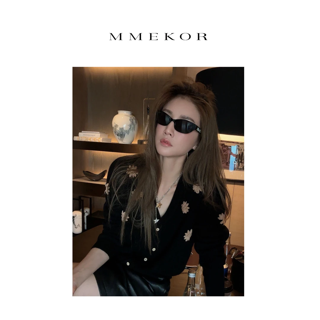 MMEKOR“富婆姐姐”针织衫 2025新款秋款千金玛德琳上衣 30009